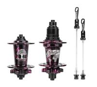 WxMTykx Vélo Montagne Frein Disque Moyeu - 32H Alliage D'aluminium Dégagement Rapide Moyeux Avant 100mm Arrière 135mm - 120 Clics MS/HG/XD Moyeu Libre pour Cassette 7-12 Vitesses(Black/Pink,XD-Pair)