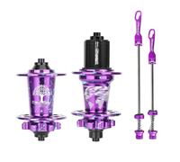 WxMTykx Vélo Montagne Frein Disque Moyeu - 32H Alliage D'aluminium Dégagement Rapide Moyeux Avant 100mm Arrière 135mm - 120 Clics MS/HG/XD Moyeu Libre pour Cassette 7-12 Vitesses(Purple/Blue,HG-Pair)