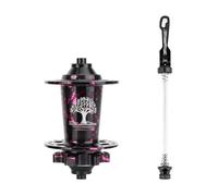 WxMTykx Vélo Montagne Frein Disque Moyeu - 32H Alliage D'aluminium Dégagement Rapide Moyeux Avant 100mm Arrière 135mm - 120 Clics MS/HG/XD Moyeu Libre pour Cassette 7-12 Vitesses(Black/Pink,Front)