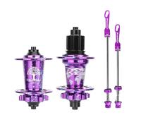 WxMTykx Vélo Montagne Frein Disque Moyeu - 32H Alliage D'aluminium Dégagement Rapide Moyeux Avant 100mm Arrière 135mm - 120 Clics MS/HG/XD Moyeu Libre pour Cassette 7-12 Vitesses(Purple/Blue,MS-Pair)