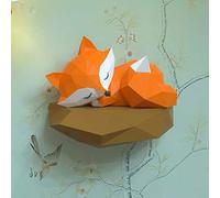 WXMYOZR DIY Décoration Murale Fox Papier Trophée 3D Sculpture Animale Bâtiment Puzzle Apprentissage Jeux Bricolage Activité De Bricolage Papercraft Carton Jeux Éducatifs