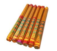 WXMYOZR Encens Chinois/bâtonnets d'encens (37 bâtonnets), 33CM Encens Ping an Encens Traditionnel à Base d'herbes Jaunes pour Le culte de Bouddha et des ancêtres,6 Pack