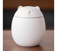WXMYOZR Petite Urne de Compagnie de Souvenir pour Cendres de Chat, Urnes en céramique en Forme d'urne en Forme de Chat pour Cendres Urnes de crémation pour Animaux de Compagnie Urnes,Blanc,Big