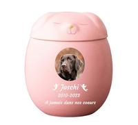 WXMYOZR Urne personnalisée pour Chien, Urne pour Cendres de Chien, Urne pour Cendres de Chien, Urne de crémation pour Animal de Compagnie, Urne en céramique pour Cendres de Chien,Rose,Little