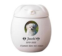 WXMYOZR Urne personnalisée pour Chien, Urne pour Cendres de Chien, Urne pour Cendres de Chien, Urne de crémation pour Animal de Compagnie, Urne en céramique pour Cendres de Chien,Blanc,Big