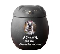 WXMYOZR Urne personnalisée pour Chien, Urne pour Cendres de Chien, Urne pour Cendres de Chien, Urne de crémation pour Animal de Compagnie, Urne en céramique pour Cendres de Chien,Noir,Big