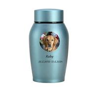WXMYOZR Urnes à Cendres pour Chiens, Urnes à Cendres personnalisées en Acier Inoxydable Urnes à Cendres personnalisées pour Chiens Urnes commémoratives pour Chiens,Bleu,Big