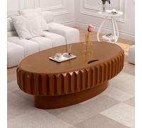 Wxnnx 110 cm Table Basse Ovale avec Rangement Marron