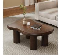 Wxnnx 117 cm Table Basse Cloud Noyer | Design mid-century avec 4 pieds en bois - Table de salon pour appartement, petits espaces - Montage facile