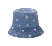 WXNZJ Bobs Femme Petit Daisy Brodé Coton Été Jeans Femmes Seau Chapeau Printemps Pêcheur Chapeau Outdoor Voyage Parasol