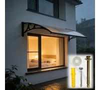 WXPGFEQ Auvent de Porte arrière Robuste en Aluminium et Polycarbonate Solide avec gouttière Avant : abri extérieur Durable pour la Protection de l’entrée de la Maison et du Commerce