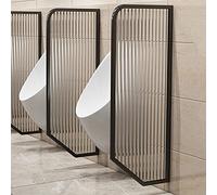 WXPGFEQ Cloison décorative Noire pour urinoir, Fixation Murale, métal et Verre dépoli, écran de confidentialité élégant pour urinoir de Salle de Bain * 2