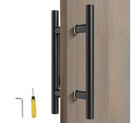WXPGFEQ Ensemble de poignées de Porte de Grange de 180 cm de Long - Poignées à Pousser et à Tirer dorées et Noires pour Salle de Bain, Cuisine, Chambre et terrasse - Poignées élégantes pour Porte de