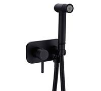 WXPGFEQ Ensemble de robinetterie de Douche Murale, kit de douchette Bidet à Main en Laiton pour Toilettes avec contrôle de l'eau Chaude et Froide, Couleur Noire
