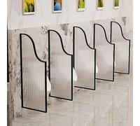 WXPGFEQ Pare-Toilettes Mural pour urinoir, cloison de Toilette, Cadre en Acier Inoxydable, séparateur en Verre trempé, Panneau d'intimité pour Salle de Bain, Noir - 1 pièce