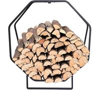 WXPGFEQ Porte-bûches, Support à bûches extérieur Noir Style Ferme, Support de Rangement pour bûches intérieur/extérieur pour Jardin, terrasse, abri à Bois, Petits Supports à bûches (Noir L