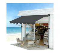 WXPGFEQ Store rétractable pour Porte-fenêtre - Hauteur réglable - Installation sans perçage - Idéal pour Les Cours, Jardins et balcons - Gris foncé - 400 cm (157,5 po)