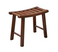 WXPGFEQ Tabouret de Spa en Bois, Banc de Douche antidérapant en Caoutchouc, siège de Bain pour Baignoire, étagère à Chaussures Multifonction, Marron foncé, Hauteur 34,5 cm, idéal pour la s