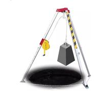 WXPGFEQ Trépied de Sauvetage en Espace confiné, 1 200/1 800/2 600 LB, treuil autobloquant, Pied réglable, Max. 2,1 m, Protection antichute en Hauteur