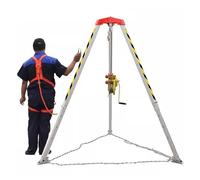 WXPGFEQ Trépied de Sauvetage en Espace confiné avec Ceinture de sécurité Système de Sauvetage d'urgence en Aluminium Robuste avec Pieds télescopiques Treuil de 1200 LB pour la Lutte Contre