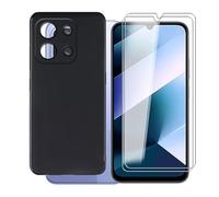 WXPPJ Coque pour Xiaomi Poco C85 4G - Coque + 2 films de protection d'écran en verre trempé ultra doux en silicone TPU - Protection antichoc - Noir (6,9") - Noir