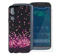 WXPPJ Coque + Verre trempé Film Protection pour Doro 8050 (5.45"), Noir Silicone TPU Housse Etui Bumper Case et Protection Ecran pour Doro 8050 - WM85