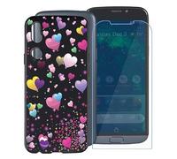 WXPPJ Coque + Verre trempé Film Protection pour Doro 8050 (5.45"), Noir Silicone TPU Housse Etui Bumper Case et Protection Ecran pour Doro 8050 - YQ29