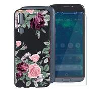 WXPPJ Coque + Verre trempé Film Protection pour Doro 8050 (5.45"), Noir Silicone TPU Housse Etui Bumper Case et Protection Ecran pour Doro 8050 - YQ12