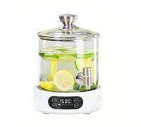 WXPXYBF Distributeur de Boissons électrique en Verre de 3 litres avec Robinet en Acier Inoxydable, urne chauffante pour Eau Chaude, jus, café et Cocktails, idéal pour Les fêtes et la Maison.