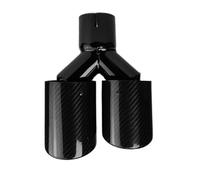 WXPYAQT Embout d'échappement 1 pièces Universel Voiture Fiber Carbone Queue Gorge Silencieux Longueur Noir Forme Y Double Sortie sergé Brillant d'échappement Pointe