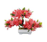 Wxqbjtam Bonsaï Artificiel, Décoration pour Chambre, Style Champêtre, Bureau, Salon, Jardin, Design D'intérieur, Arbre Japonais, Rouge