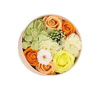 Wxqbjtam Bouquet de Fleurs de Savon, Savon Parfumé, Fleur de Bain, Savon Décoratif, Composition Cadeau pour Occasions Romantiques, Fête Des Mè, orange