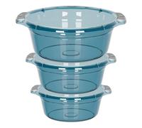 Wxqbjtam Ensemble de 3 Pièces pour Lavabo : Bassine Utilitaire Multifonctionnelle et Robuste avec Poignée, en Polypropylène épais, Idéale pour La Cuisine et La, Bleu