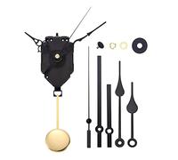 Wxqbjtam Ensemble de Remplacement pour Mouvement D'horloge à Pendule, Mouvement D'horloge Murale à avec Accessoires Dorés, Aiguilles des Minutes, 3 Mains Ensemble