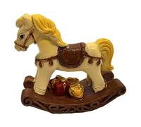 Wxqbjtam Figurine de Bureau Miniature Cheval à Bascule de Noël Sculpture en Résine Statue d'animal Collection pour Chambre à Coucher Ou Bureau, Style D