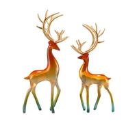 Wxqbjtam Lot de 2 Sculptures Décoratives En Résine Représentant Vert, Idéales pour Décorer Un Bureau Ou Un Salon. Parfaites Comme Cadeau de Noël Ou Au, Orange Bleu