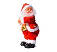Wxqbjtam Père Noël électrique, Père Noël Chantant et Dansant avec Tête et Hanches Mobiles - Poupées électriques pour Enfants, Pouce