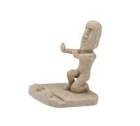 Wxqbjtam Sculpture de Tête Moai Antique Transformée en Support de Téléphone Portable pour Bureaux Modernes, S'accroupir