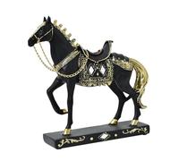 Wxqbjtam Statue de Cheval, Sculpture de Cheval, Figurine de Cheval Décorative et Créative, Ornement de Cheval pour La Décoration Intérieure, Bibliothèque Ou Me, Noir