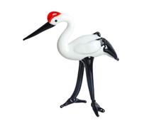 Wxqbjtam Statue de Grue, Figurine de Cigogne, Centre de Table, Artisanat Créatif, Sculpture de Grue sur Pied, Figurine de Grue pour Patio, Bureau Ou Jardin, La Tête En Bas