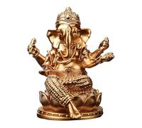 Wxqbjtam Statue, Figurine, Sculpture de Bouddha Artisanale et Créative, Ornement pour Centre de Table, Meuble TV Ou étagère, Or 8,5 x 7 x 10,5 cm