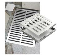 WXQTM Caniveau Cour Grille Drainage Carrée Argent | Siphon Sol En Acier Inoxydable 304 pour Salle Bains Extérieure Jardin Terrasse(30x30x3cm)