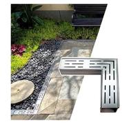 WXQTM Caniveau d'angle À 90° Système Caniveaux | Caniveau Étroit En Acier Inoxydable pour L'extérieur pour Salle Bains Cour Jardin Allée(15x8cm)
