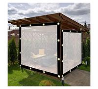 WXQTM Rideau Transparent Étanche for Extérieur, Imperméable Bâche Plastique PE Rideau de Pluie de Balcon for Pergola, Porche, Tonnelle, avec Oeillets (3mx3m)