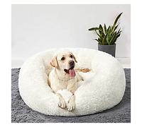 WXQY Panier Donut 60 cm/XL/XXL /100 cm /80 cm dehoussable Moyen Panier Rond Chien Arc en Ciel Panier Rond Chien Chat Moelleux Anti Stress Interieur Coussin for Exterieur Chat Rose/Blanc/Beige