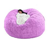 WXQY Pouf Housse Rond Extensible Gris/Bleu/Rose Adulte Geant Housse De Pouf Fourrure XXL Exterieur sans Remplissage Fauteuils Poire Housse Facile à DéMonter Et Lavable (Color : C, Size : 150X75cm)