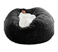 WXQY Pouf Housse Rond Extensible Gris/Bleu/Rose Adulte Geant Housse De Pouf Fourrure XXL Exterieur sans Remplissage Fauteuils Poire Housse Facile à DéMonter Et Lavable (Color : M, Size : 180X90cm)