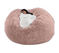 WXQY Pouf Housse Rond Extensible Gris/Bleu/Rose Adulte Geant Housse De Pouf Fourrure XXL Exterieur sans Remplissage Fauteuils Poire Housse Facile à DéMonter Et Lavable (Color : Q, Size : 130X60cm)