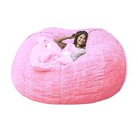 WXQY Pouf Housse Rond Extensible Gris/Bleu/Rose Adulte Geant Housse De Pouf Fourrure XXL Exterieur sans Remplissage Fauteuils Poire Housse Facile à DéMonter Et Lavable (Color : Z, Size : 150X75cm)