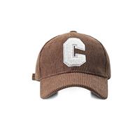 WXRJL Chapeau en Velours Côtelé Casquette De Baseball pour Femme Broderie Casquette pour Homme pour Femme Snapback Hip-Hop Rétro Coton Plain Denim Café, Taille unique